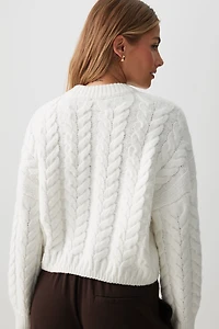 Chandail court en tricot torsad