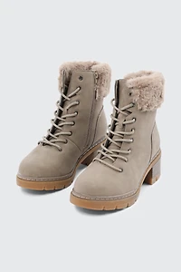 Bottes doublées à bordure en fausse fourrure