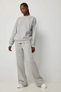 Ardene Straight Leg Sweatpants in Grey | Size XL | Polyester/Cotton | Fleece-Lined | Eco-Conscious