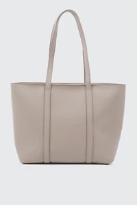 Ardene Faux Leather Tote Bag in Beige