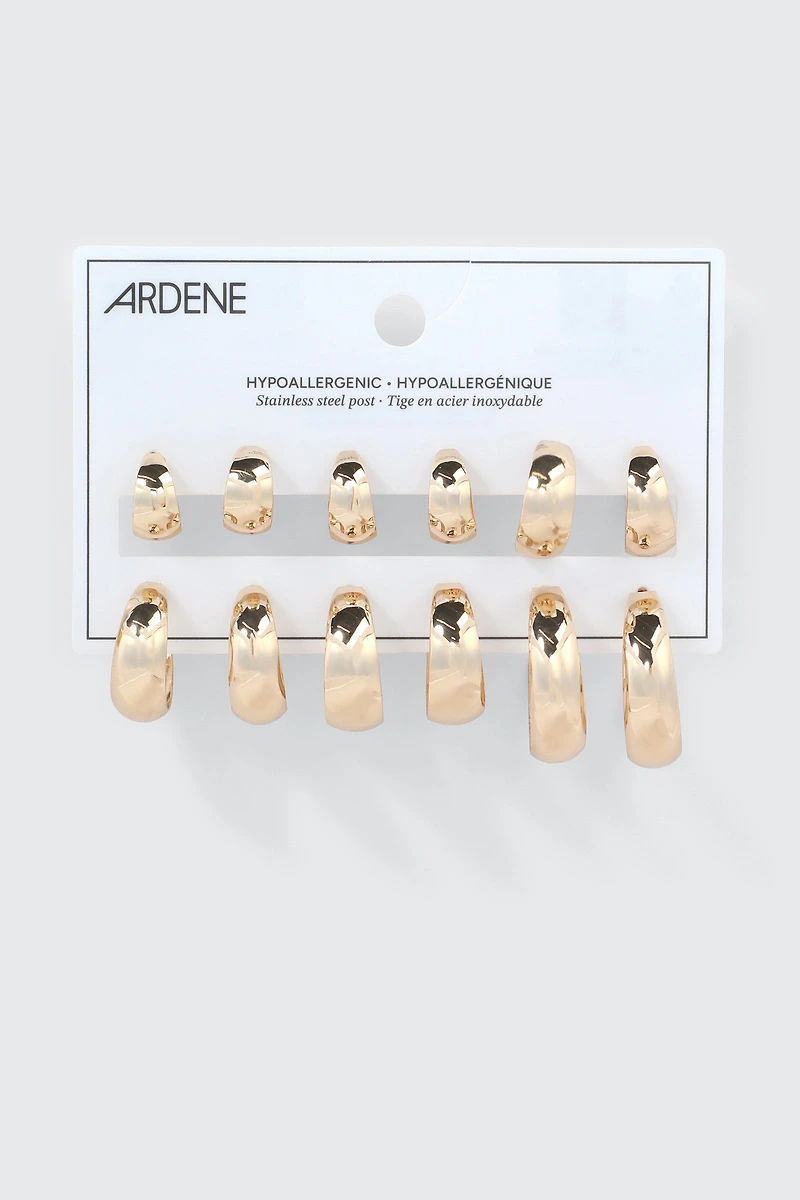 Lot de 6 paires d'anneaux