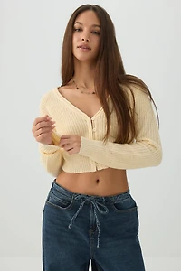 Cardigan court à col V