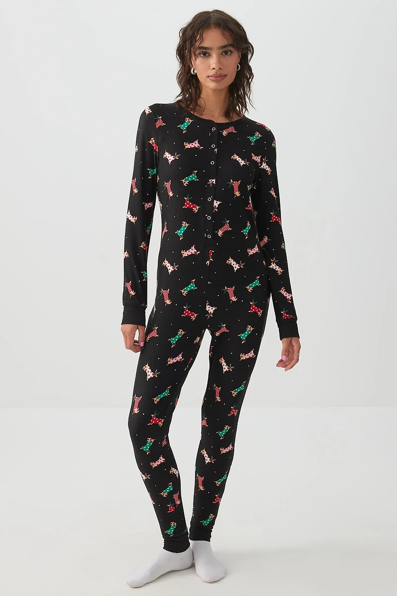Ardene HUSHKNIT Onesie PJs in | Size | Polyester/Elastane | Eco-Conscious