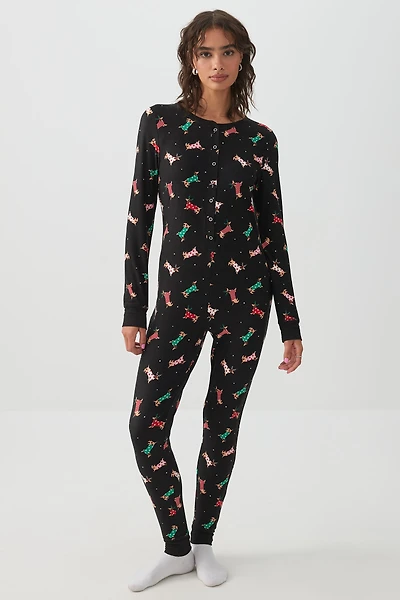 Ardene HUSHKNIT Onesie PJs in | Size | Polyester/Elastane | Eco-Conscious