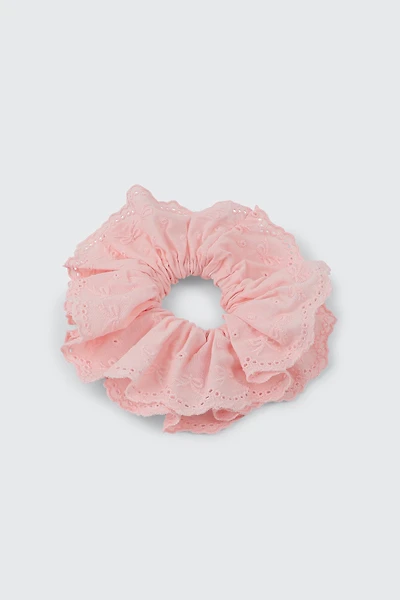 Ardene Eyelet Lace Scrunchie in Light Pink | Polyester