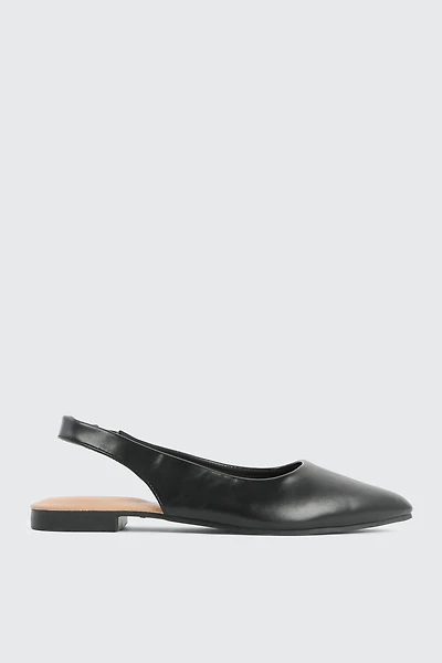 Ardene Pointed Toe Slingback Flats in | Size | Faux Leather | Eco-Conscious