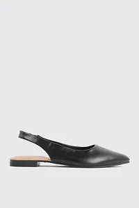 Ardene Pointed Toe Slingback Flats in | Size | Faux Leather | Eco-Conscious