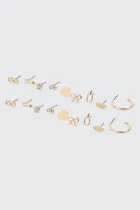 9 paires de boucles d'oreilles assorties