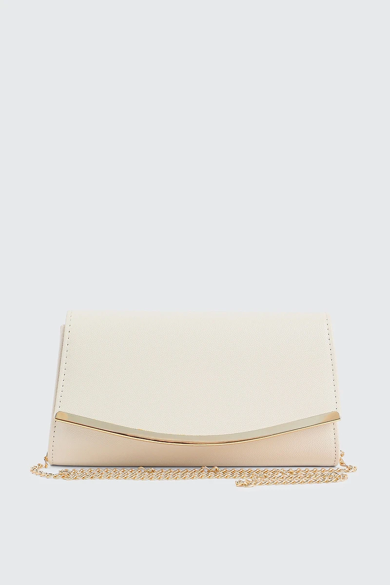 Ardene Enveloppe Clutch in Beige | Faux Leather/Polyester