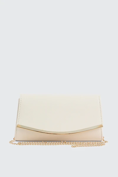 Ardene Enveloppe Clutch in Beige | Faux Leather/Polyester