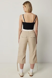 Pantalon capri à ourlet ajustable