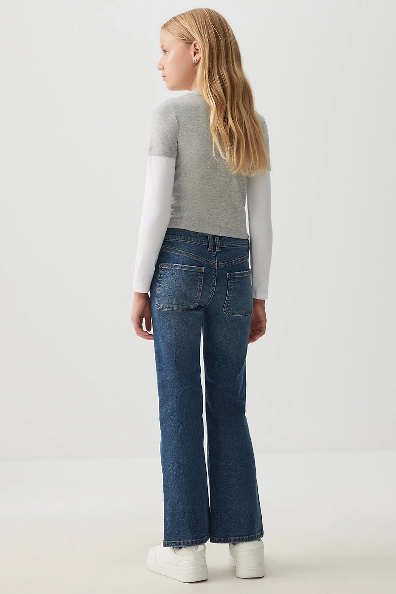 Jean à jambe évasée