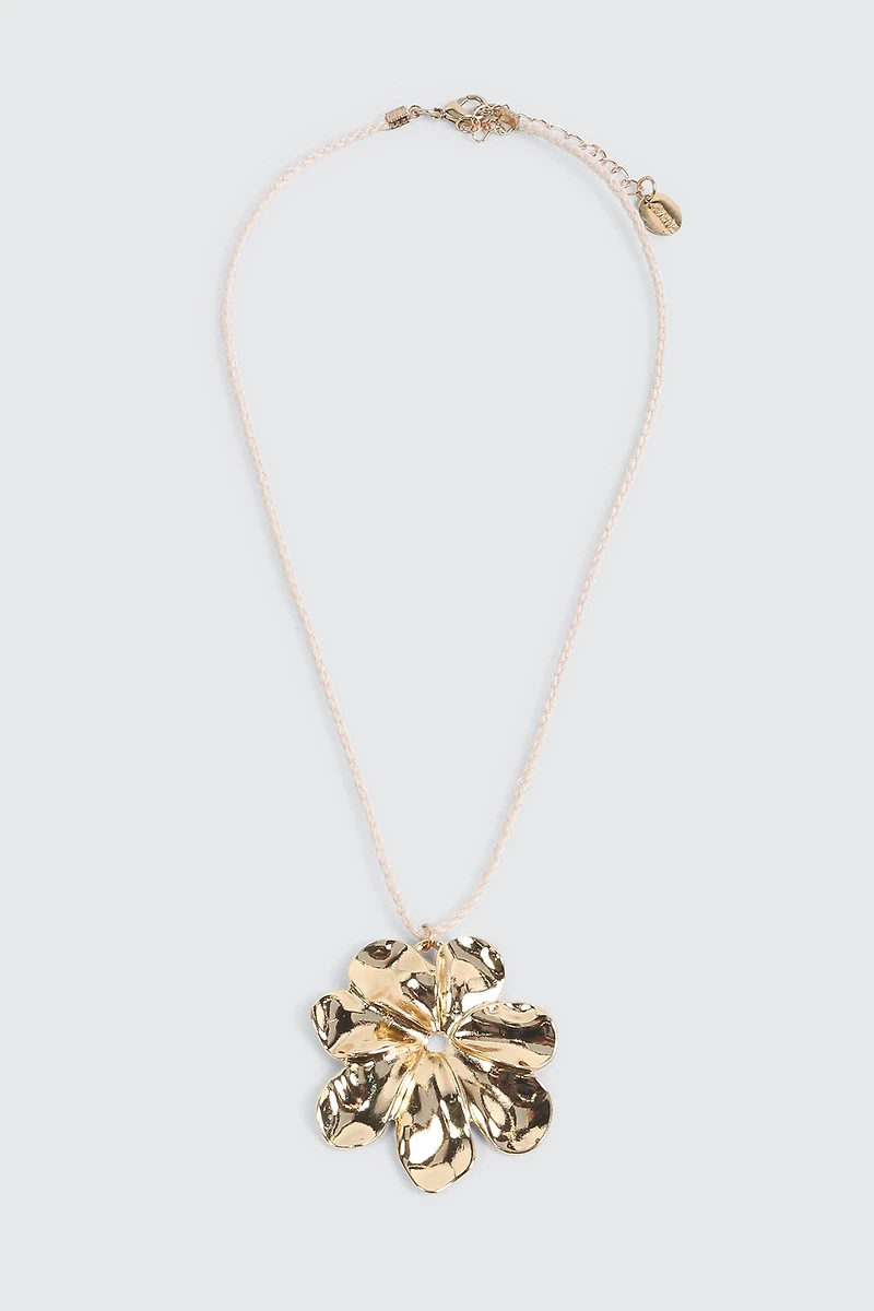 Collier pendentif à cordon tressé