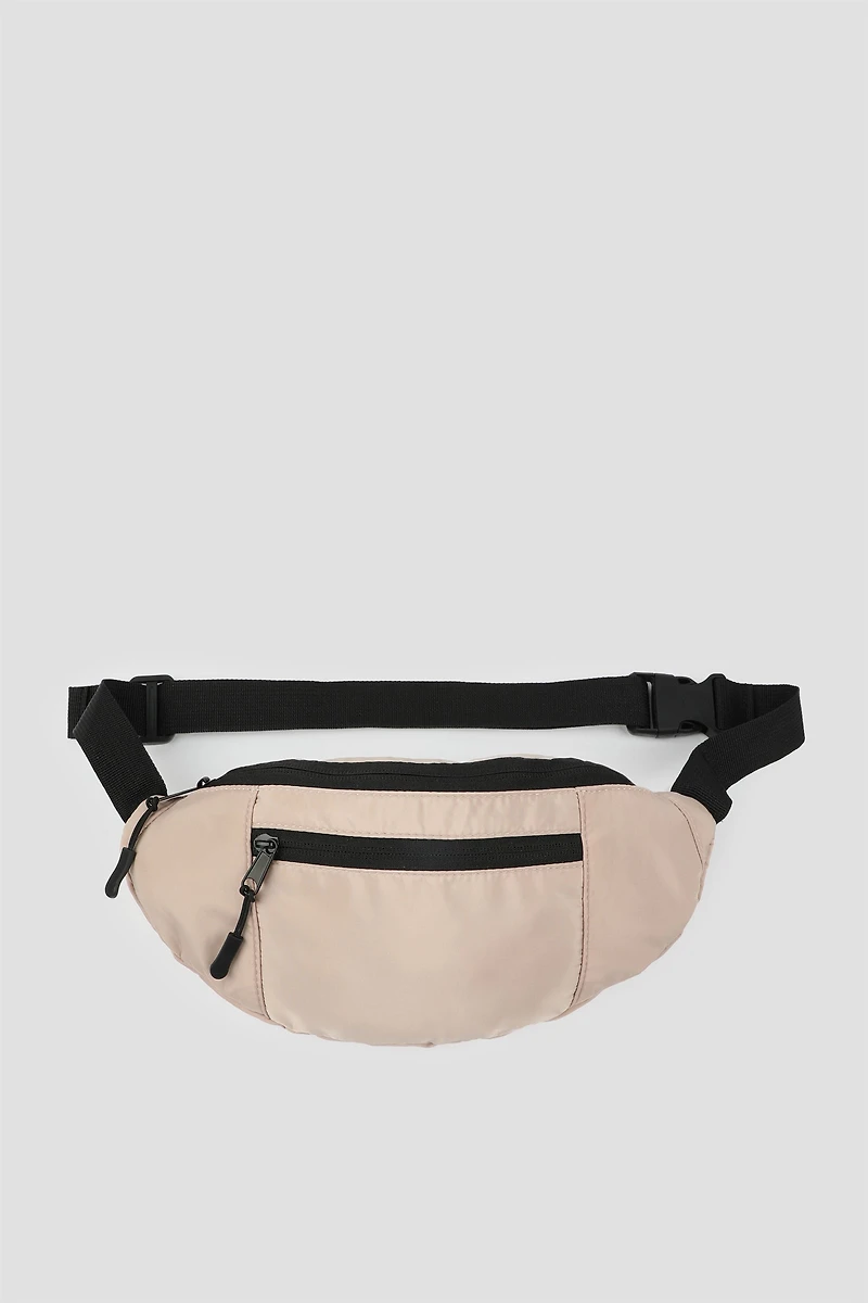 Ardene Nylon Fanny Pack in Beige | Polyester/Nylon