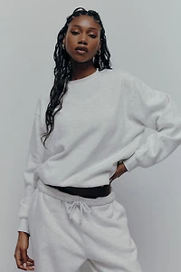 Ardene MADESOFT Fleece Crew Neck Sweatshirt in Fog Grey | Size Small | Polyester/Cotton | Eco-Conscious