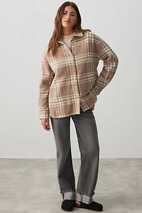 Veste-chemise ample à carreaux