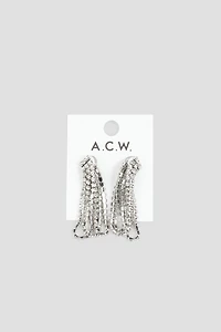 Boucles d'oreilles trois rangs de pierres A.C.W.