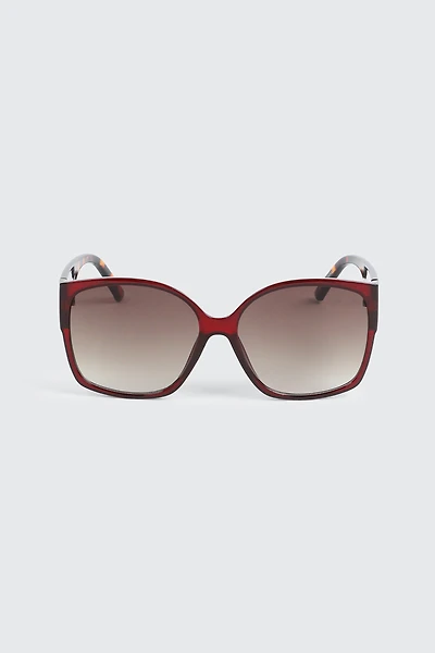 Lunettes de soleil grand format carrées œil de chat