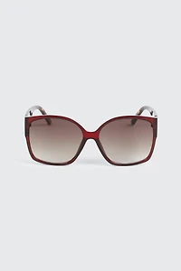 Lunettes de soleil grand format carrées œil de chat