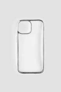 Ardene Metallic Trim iPhone 15 Case in Silver