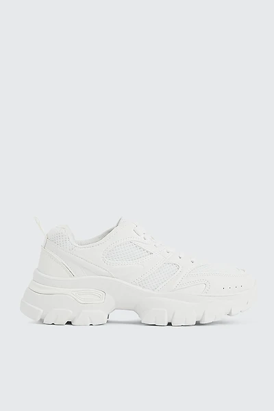 Ardene Chunky Hiker Sneakers in White | Size | Eco-Conscious