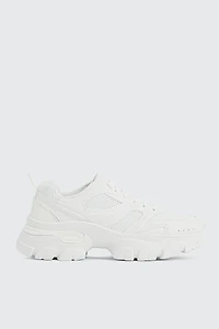 Ardene Chunky Hiker Sneakers in White | Size | Eco-Conscious