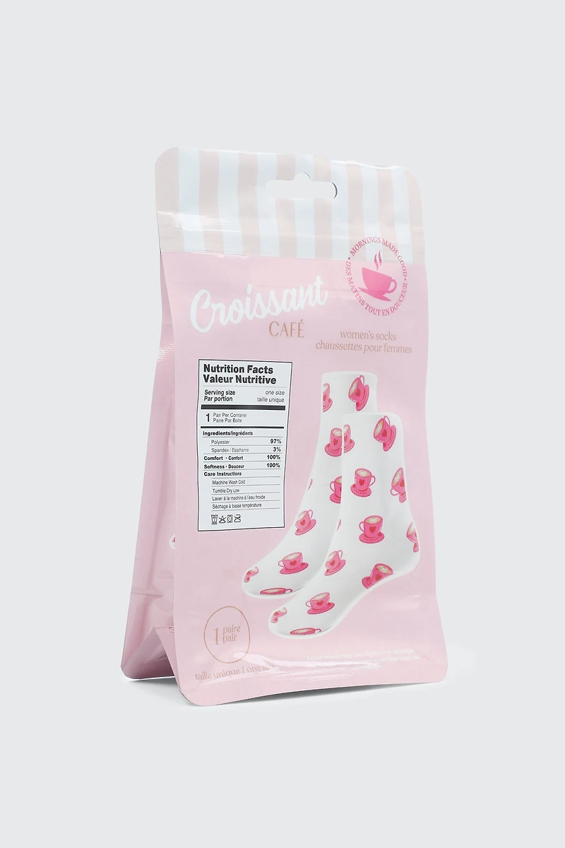 Chaussettes croissant et café