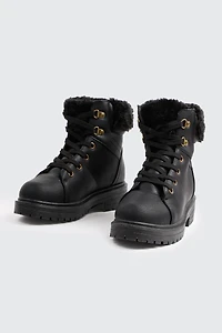 Bottillons d'hiver doublés en fausse fourrure