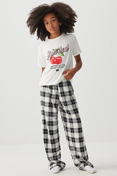 Ardene Kids HUSHKNIT PJ Pants in White | Size | Polyester/Spandex | Eco-Conscious