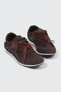 Espadrilles en faux cuir et maille