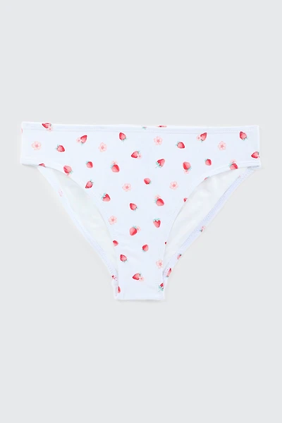 Ardene Kids Printed Bikini Bottom in White | Size | Polyester/Nylon/Spandex | Microfiber