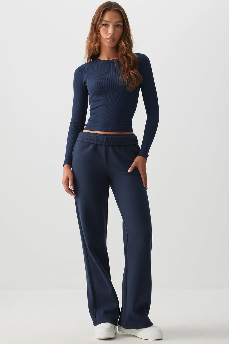 T-shirt court à manches longues sans coutures