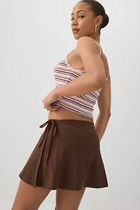 Jupe-short portefeuille en tissu doux