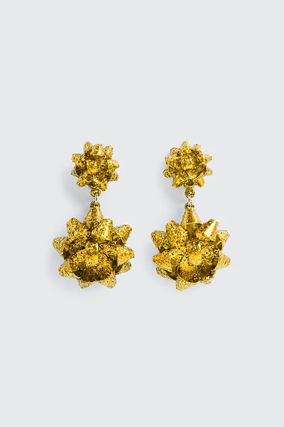 Ardene Gift Bow Earrings in Gold | Stainless Steel