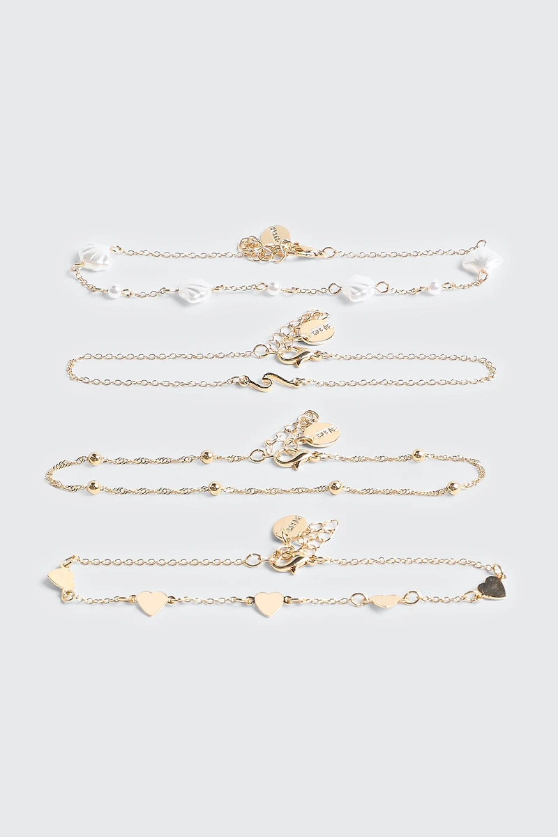 Lot de 4 chaînes de cheville