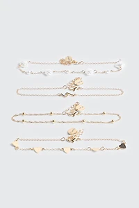 Lot de 4 chaînes de cheville