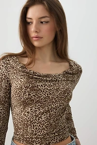 Ardene Cowl Neck Long Sleeve Top | Size | Elastane/Viscose