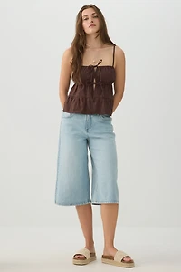 Camisole courte en coton à nouer