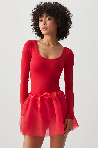 Ardene Mesh Tutu in Red | Polyester