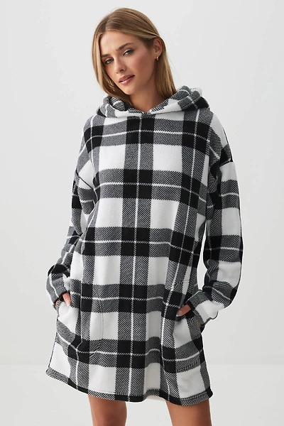 Ardene SUNDAYSOFT Loungy Hoodie in White | Size | Polyester | Eco-Conscious