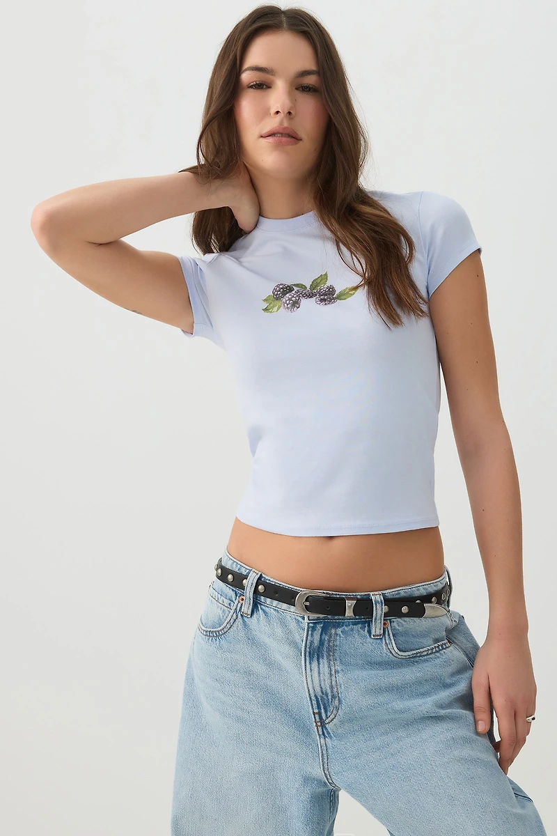 T-shirt court et ajusté graphique