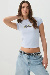 T-shirt court et ajusté graphique