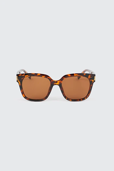 Ardene Square Sunglasses with Temple Detail in Brown
