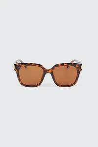 Ardene Square Sunglasses with Temple Detail in Brown