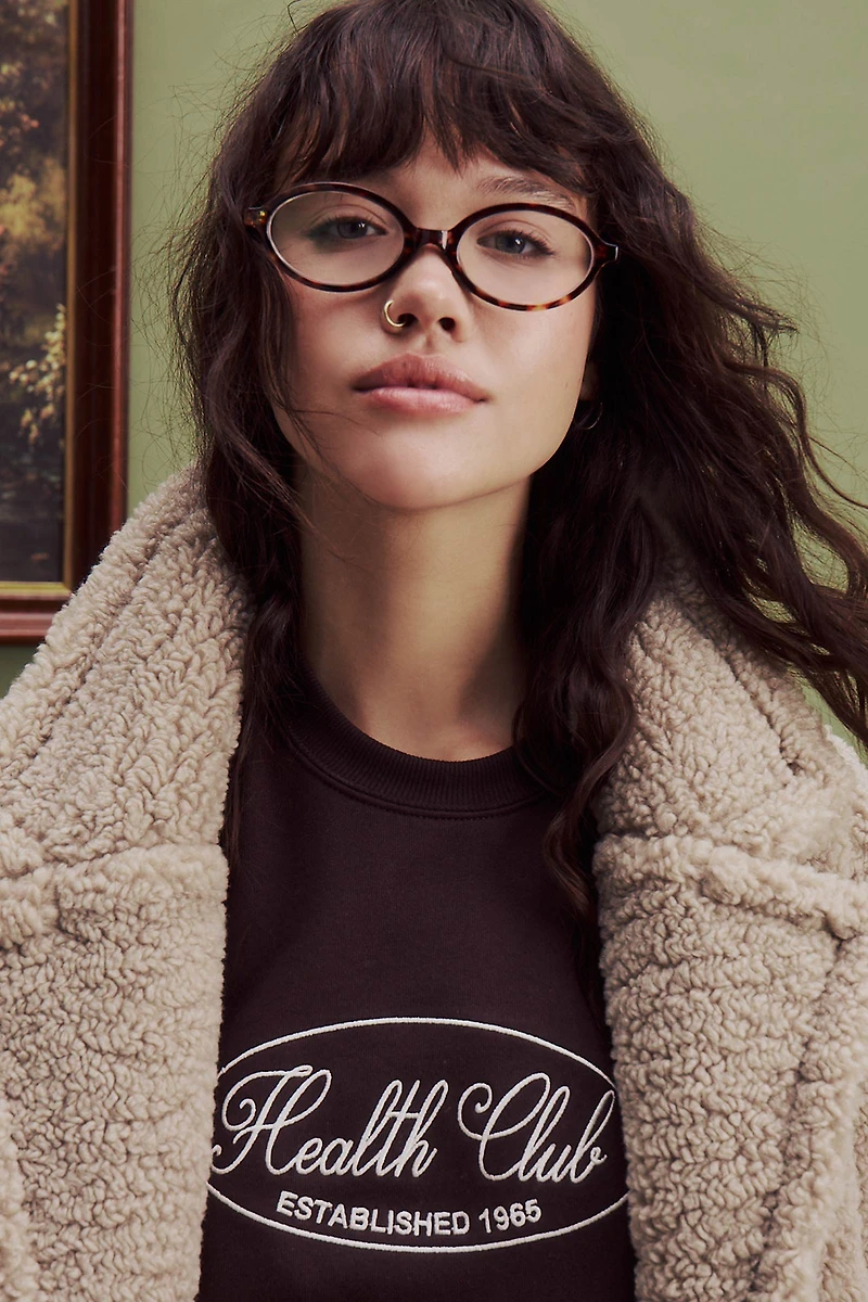 Ardene Blue Light Oval Glasses in Black