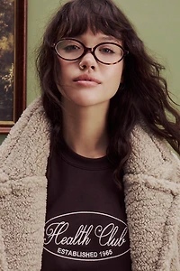 Ardene Blue Light Oval Glasses in Black