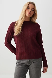 Ardene Long Cable Knit Sweater in | Size | Polyester/Nylon