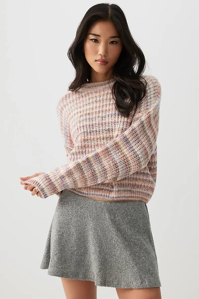 Ardene Rib Knit Micro Skort in Grey | Size | Polyester/Elastane