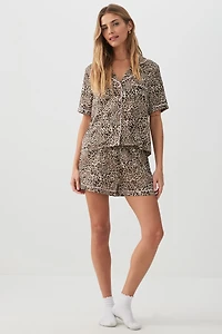 Ensemble pyjama en satin à motif