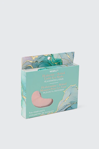 Ardene 5-Pack Hyaluronic & Retinol Under Eye Masks in Medium Pink